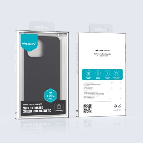 Etui Nillkin Super Frosted Shield Pro Magnetic Case na iPhone 15 Pro Max - czarne Etui Nillkin Super Frosted Shield Pro Magnetic Case na iPhone 15 Pro Max - czarne