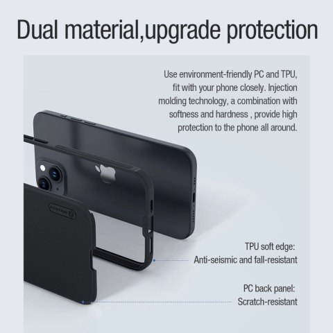 Etui Nillkin Super Frosted Shield Pro Magnetic Case na iPhone 15 - czarne Etui Nillkin Super Frosted Shield Pro Magnetic Case na iPhone 15 - czarne