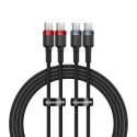Kabel Baseus Cafule USB-C / USB-C 100W 1 m - czerwono-czarny i czarno-szary (2 szt.)