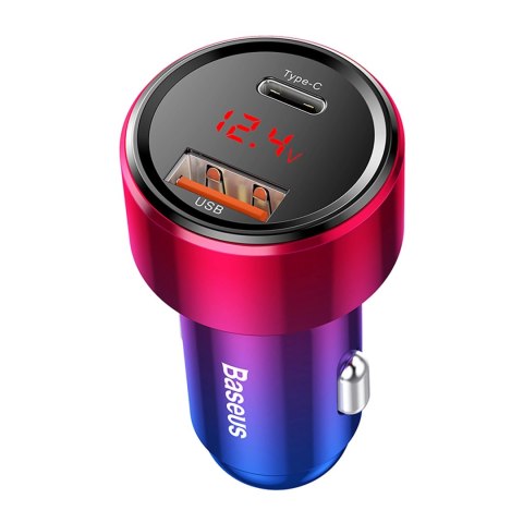 Ładowarka samochodowa Baseus Magic Series PPS USB-C / USB-A 45W PD QC 5A - różowo-niebieska Ładowarka samochodowa Baseus Magic Series PPS USB-C / USB-A 45W PD QC 5A - różowo-niebieska
