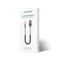 Ugreen odbiornik dźwięku Bluetooth 5.3 kabel USB adapter audio AUX jack czarny (70601 CM309)