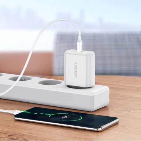 Kabel Ugreen US264 60518 USB-C / USB-C PD QC AFC 1m - biały Kabel Ugreen US264 60518 USB-C / USB-C PD QC AFC 1m - biały