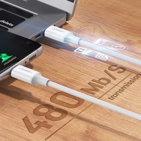 Kabel Ugreen US264 60518 USB-C / USB-C PD QC AFC 1m - biały Kabel Ugreen US264 60518 USB-C / USB-C PD QC AFC 1m - biały