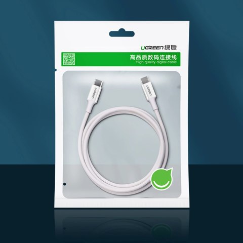 Kabel Ugreen US264 60518 USB-C / USB-C PD QC AFC 1m - biały Kabel Ugreen US264 60518 USB-C / USB-C PD QC AFC 1m - biały