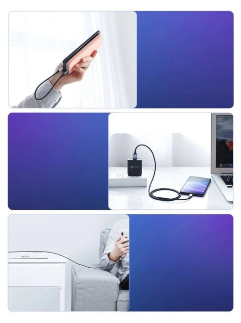 Kabel Ugreen US288 60127 USB-A / USB-C QC 3.0 3A 1.5m - szary Kabel Ugreen US288 60127 USB-A / USB-C QC 3.0 3A 1.5m - szary