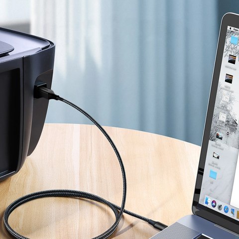 Kabel Ugreen US370 45106 do drukarki USB-C / USB-B 2m - czarny Kabel Ugreen US370 45106 do drukarki USB-C / USB-B 2m - czarny