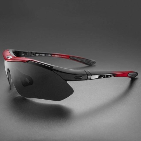 Okulary rowerowe Rockbros 10001 polaryzujące - czarno-czerwone Okulary rowerowe Rockbros 10001 polaryzujące - czarno-czerwone