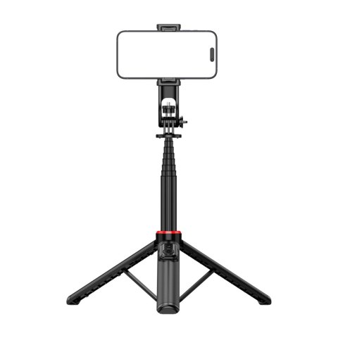 Selfie stick WC1Y2S teleskopowy tripod 1.3m ze stopu aluminium z uchwytem na telefon - czarny Selfie stick WC1Y2S teleskopowy tripod 1.3m ze stopu aluminium z uchwytem na telefon - czarny