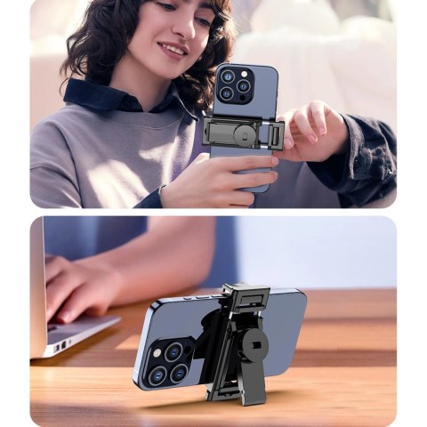 Selfie stick WC1Y2S teleskopowy tripod 1.3m ze stopu aluminium z uchwytem na telefon - czarny Selfie stick WC1Y2S teleskopowy tripod 1.3m ze stopu aluminium z uchwytem na telefon - czarny