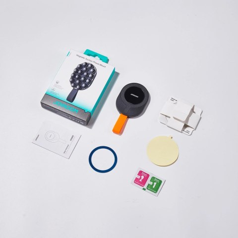 Uchwyt Joyroom JR-ZS393-S magnetyczny z przyssawkami na telefon 4.7-7" - czarno-pomarańczowy Uchwyt Joyroom JR-ZS393-S magnetyczny z przyssawkami na telefon 4.7-7" - czarno-pomarańczowy