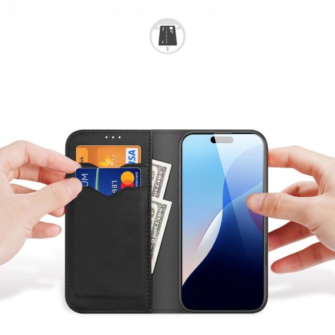 Etui Dux Ducis Hivo na iPhone 16 z klapką i ochroną RFID - czarne Etui Dux Ducis Hivo na iPhone 16 z klapką i ochroną RFID - czarne