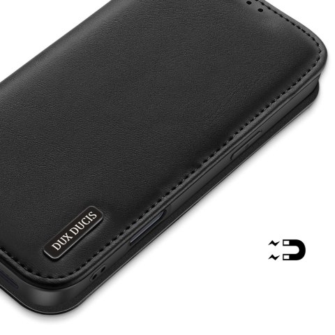 Etui Dux Ducis Hivo na iPhone 16 z klapką i ochroną RFID - czarne Etui Dux Ducis Hivo na iPhone 16 z klapką i ochroną RFID - czarne