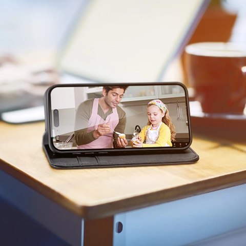 Etui Dux Ducis Hivo na iPhone 16 z klapką i ochroną RFID - czarne Etui Dux Ducis Hivo na iPhone 16 z klapką i ochroną RFID - czarne