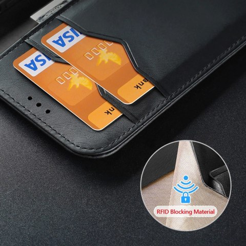Etui Dux Ducis Hivo na iPhone 16 z klapką i ochroną RFID - czarne Etui Dux Ducis Hivo na iPhone 16 z klapką i ochroną RFID - czarne