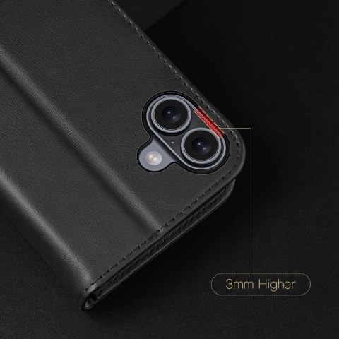 Etui Dux Ducis Hivo na iPhone 16 z klapką i ochroną RFID - czarne Etui Dux Ducis Hivo na iPhone 16 z klapką i ochroną RFID - czarne