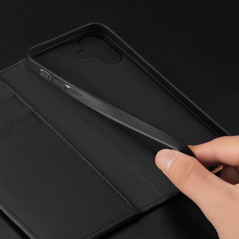 Etui Dux Ducis Hivo na iPhone 16 z klapką i ochroną RFID - czarne Etui Dux Ducis Hivo na iPhone 16 z klapką i ochroną RFID - czarne