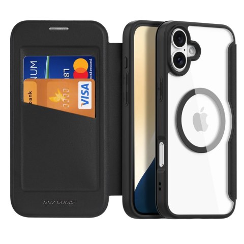 Etui Dux Ducis Skin X Pro na iPhone 16 Plus z MagSafe i klapką - czarne Etui Dux Ducis Skin X Pro na iPhone 16 Plus z MagSafe i klapką - czarne