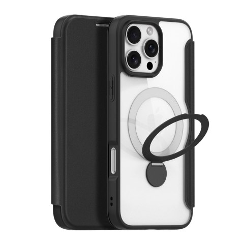 Etui Dux Ducis Skin X Pro na iPhone 16 Pro z MagSafe, klapką i podstawką - czarne Etui Dux Ducis Skin X Pro na iPhone 16 Pro z MagSafe, klapką i podstawką - czarne