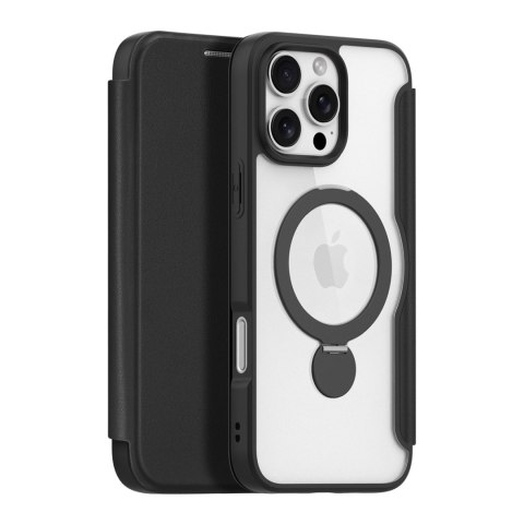 Etui Dux Ducis Skin X Pro na iPhone 16 Pro z MagSafe, klapką i podstawką - czarne Etui Dux Ducis Skin X Pro na iPhone 16 Pro z MagSafe, klapką i podstawką - czarne