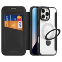 Etui Dux Ducis Skin X Pro na iPhone 16 Pro z MagSafe, klapką i podstawką - czarne
