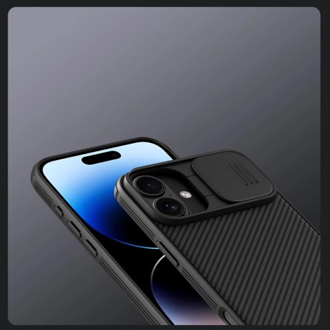 Etui Nillkin CamShield Pro Case na iPhone 16 z osłoną na aparat - czarne Etui Nillkin CamShield Pro Case na iPhone 16 z osłoną na aparat - czarne