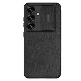 Etui Nillkin Qin Pro na Samsung Galaxy S25 z klapką i osłoną aparatu - czarne