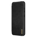 Etui Nillkin Qin Pro na Samsung Galaxy S25 z klapką i osłoną aparatu - czarne