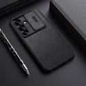 Etui Nillkin Qin Pro na Samsung Galaxy S25 z klapką i osłoną aparatu - czarne