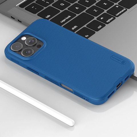 Etui Nillkin Super Frosted Shield Pro Magnetic Case na iPhone 16 Pro - niebieskie Etui Nillkin Super Frosted Shield Pro Magnetic Case na iPhone 16 Pro - niebieskie