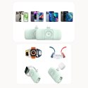 Mini powerbank Wozinsky WF16-YLS 5000mAh 15W Lightning z wbudowanym kablem USB-C i ładowarką do Apple Watch - zielony