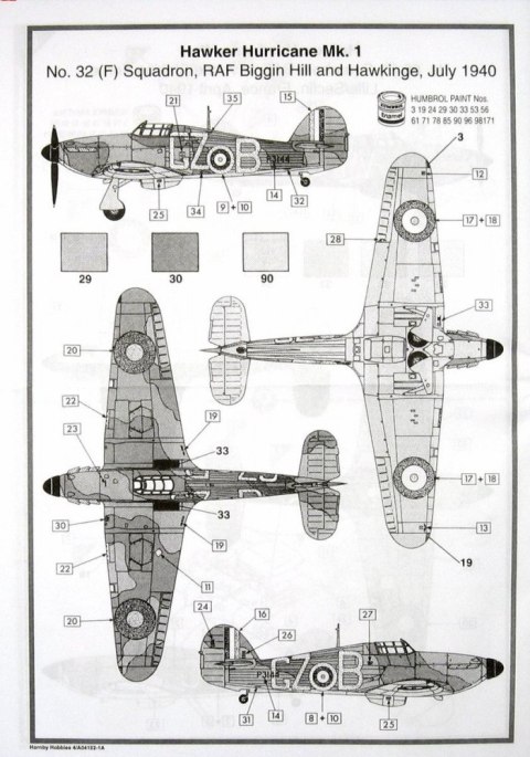 Model plastikowy Hawker Hurricane Mk.1 1:48 Model plastikowy Hawker Hurricane Mk.1 1:48