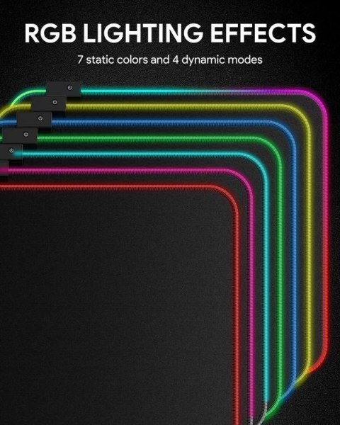 KM-P8 RGB M gamingowa podkładka pod mysz | 450x400x4mm | wodoodporna | gumowany spód | 11 efektów świetlnych KM-P8 RGB M gamingowa podkładka pod mysz | 450x400x4mm | wodoodporna | gumowany spód | 11 efektów świetlnych