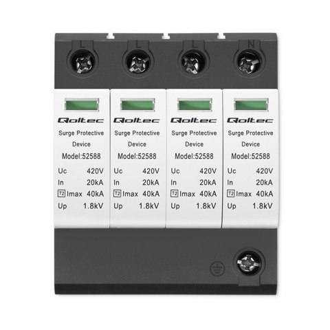 Ogranicznik ochronnik przepięć AC | 4P | 420V | T2 | C Ogranicznik ochronnik przepięć AC | 4P | 420V | T2 | C
