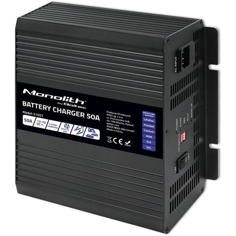 Inteligentna ładowarka do akumulatorów LiFePO4 AGM GEL SLA | 50A | 12V Inteligentna ładowarka do akumulatorów LiFePO4 AGM GEL SLA | 50A | 12V