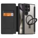 Etui Dux Ducis Skin X Pro na Samsung Galaxy S24 Ultra z MagSafe, klapką i podstawką - czarne