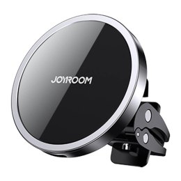 Joyroom samochodowy uchwyt magnetyczny bezprzewodowa indukcyjna ładowarka Qi 15 W (kompatybilna z MagSafe do iPhone) czarny (JR-