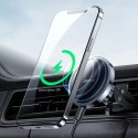 Joyroom samochodowy uchwyt magnetyczny bezprzewodowa indukcyjna ładowarka Qi 15 W (kompatybilna z MagSafe do iPhone) czarny (JR-