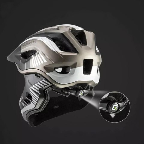 Kask rowerowy Rockbros TT-32SBTG-L dziecięcy z odpinaną szczęką rozmiar L - szary Kask rowerowy Rockbros TT-32SBTG-L dziecięcy z odpinaną szczęką rozmiar L - szary