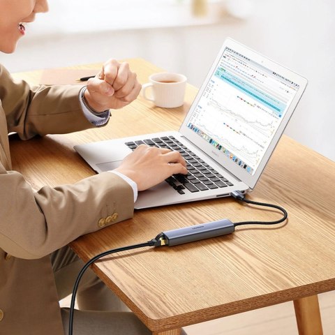 Ugreen wielofunkcyjny adapter HUB USB 3.0 - 3 x USB / Ethernet RJ-45 / USB Typ C PD szary (CM475) Ugreen wielofunkcyjny adapter HUB USB 3.0 - 3 x USB / Ethernet RJ-45 / USB Typ C PD szary (CM475)