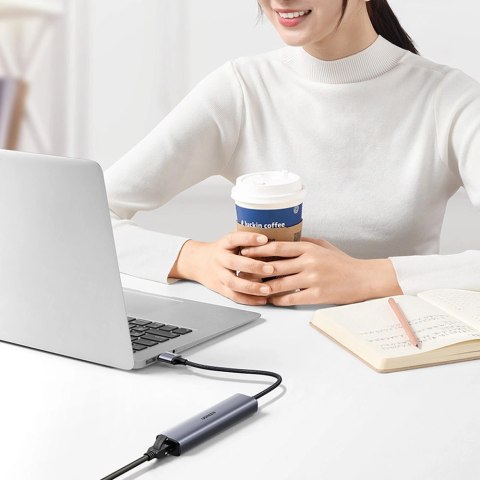 Ugreen wielofunkcyjny adapter HUB USB 3.0 - 3 x USB / Ethernet RJ-45 / USB Typ C PD szary (CM475) Ugreen wielofunkcyjny adapter HUB USB 3.0 - 3 x USB / Ethernet RJ-45 / USB Typ C PD szary (CM475)