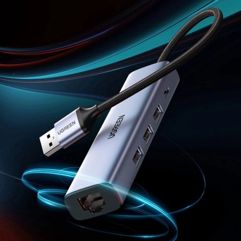 Ugreen wielofunkcyjny adapter HUB USB 3.0 - 3 x USB / Ethernet RJ-45 / USB Typ C PD szary (CM475) Ugreen wielofunkcyjny adapter HUB USB 3.0 - 3 x USB / Ethernet RJ-45 / USB Typ C PD szary (CM475)
