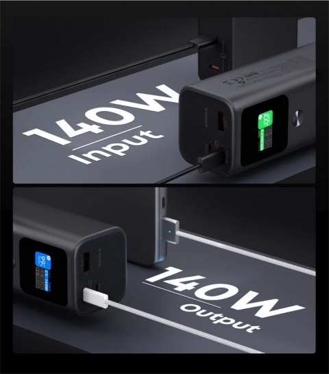 PB-Y45 Sprint X Power Bank | 27600 mAh | 140W | 3xUSB | PD 3.1 | PPS | 28V | Smart Digital Display PB-Y45 Sprint X Power Bank | 27600 mAh | 140W | 3xUSB | PD 3.1 | PPS | 28V | Smart Digital Display
