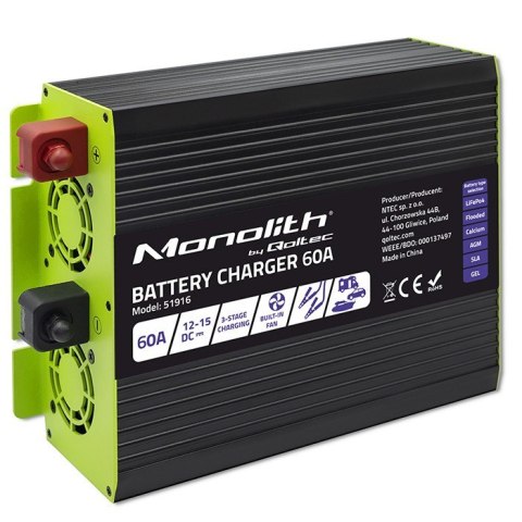 Inteligentna ładowarka do akumulatorów LiFePO4 AGM GEL SLA | 60A | 12V Inteligentna ładowarka do akumulatorów LiFePO4 AGM GEL SLA | 60A | 12V