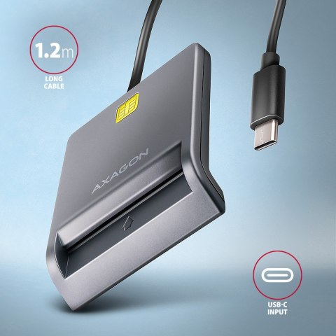 Czytnik kart identyfikacyjnych CRE-SM3TC USB-C, 1.2m kabel Czytnik kart identyfikacyjnych CRE-SM3TC USB-C, 1.2m kabel