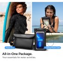 Torba Spigen Aqua Shield A621 wodoodporna biodrowa + etui unoszące się na wodzie - czarne