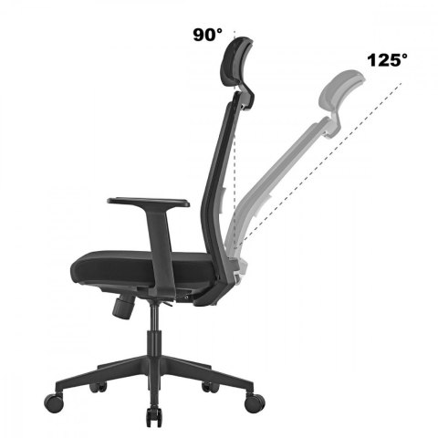 Fotel biurowy premium ergonomiczny ER-425 z wysokim oparciem, max 150 kg, regulowany Fotel biurowy premium ergonomiczny ER-425 z wysokim oparciem, max 150 kg, regulowany