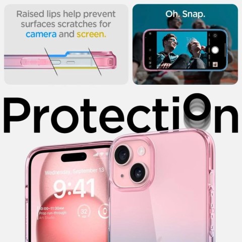 Etui Spigen Liquid Crystal na iPhone 15 - różowo-niebieskie Etui Spigen Liquid Crystal na iPhone 15 - różowo-niebieskie