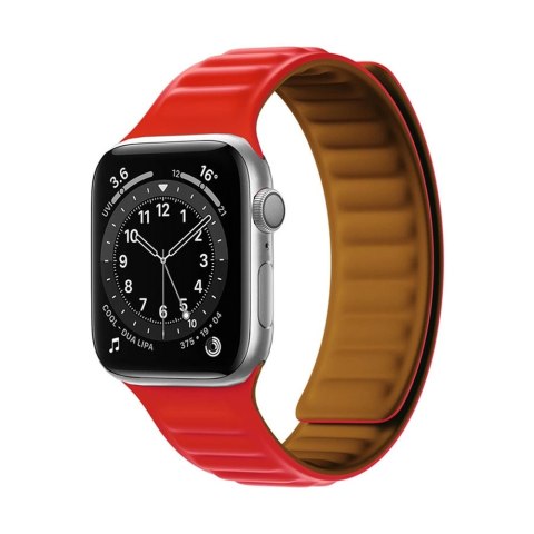 Magnetic Strap pasek do Watch 6 / 5 / 4 / 3 / 2 / SE (44mm / 42mm) magnetyczna opaska bransoleta bransoletka czerwony Magnetic Strap pasek do Watch 6 / 5 / 4 / 3 / 2 / SE (44mm / 42mm) magnetyczna opaska bransoleta bransoletka czerwony