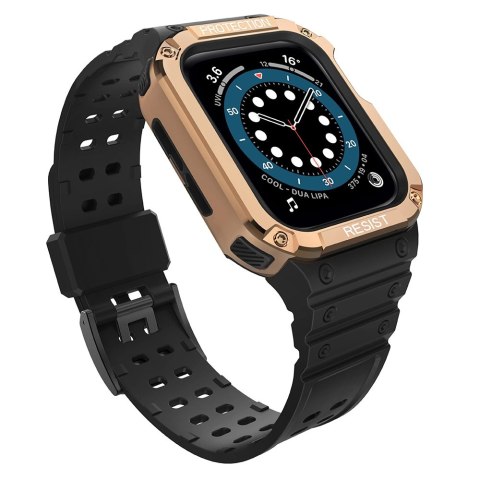 Protect Strap Band opaska z etui do Apple Watch 7 / 6 / 5 / 4 / 3 / 2 / SE (45 / 44 / 42mm) obudowa pancerny pokrowiec na zegare Protect Strap Band opaska z etui do Apple Watch 7 / 6 / 5 / 4 / 3 / 2 / SE (45 / 44 / 42mm) obudowa pancerny pokrowiec na zegare