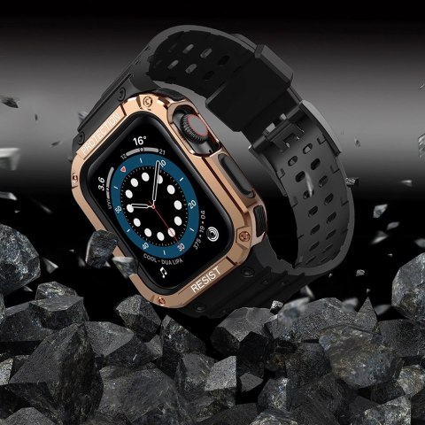 Protect Strap Band opaska z etui do Apple Watch 7 / 6 / 5 / 4 / 3 / 2 / SE (45 / 44 / 42mm) obudowa pancerny pokrowiec na zegare Protect Strap Band opaska z etui do Apple Watch 7 / 6 / 5 / 4 / 3 / 2 / SE (45 / 44 / 42mm) obudowa pancerny pokrowiec na zegare
